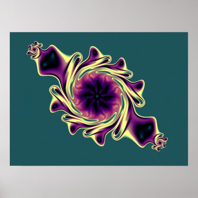 Poster Adorno de Joia Fractal (Frente)