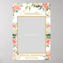 Poster Adorno Floral Boho de Fotografia em Dourado