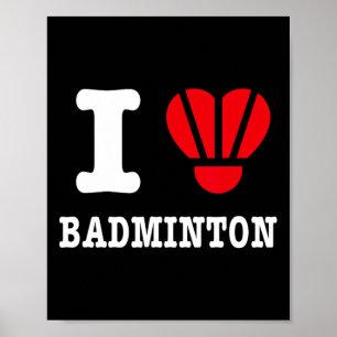 Poster Adoro Badminton Tee - Engraçada Paródia Cardíaca