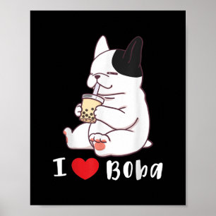 Poster Adoro Boba Bubble Tea Dog Cut French Bulldog Gift