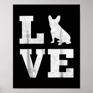 Poster Adoro Francês Bulldog Frenchie Dog Proprietário