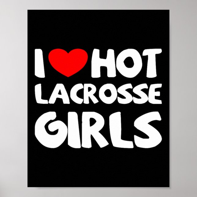 Poster Adoro Hot Lacrosse Meninas Engraçadas Esporte Card (Frente)