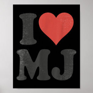 Poster Adoro Mj Vintage Fan Merch Red Heart Inicials Des