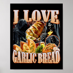 Poster Adoro Pão De Alho Esqueleto Engraçado Meme Estranh