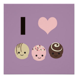 Póster Adoro trufas de chocolate