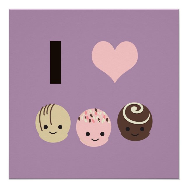 Póster Adoro trufas de chocolate (Frente)