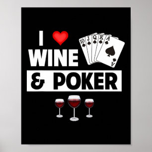 Poster Adoro Vinho E Cartões De Poker Gam De Casino Real