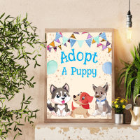 Adotar um sinal de festa de aniversário de cachorr