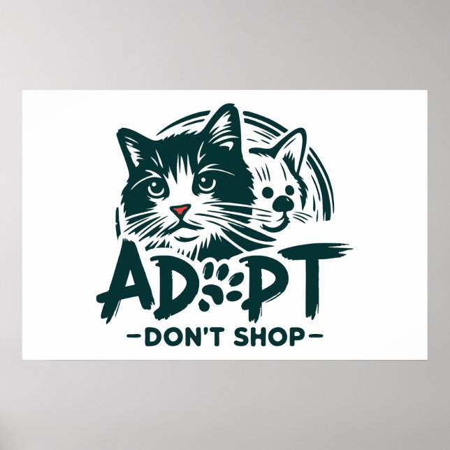 Poster Adote não compre 1 (Frente)