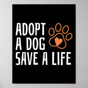 Poster Adote um cão salve uma vida nacional dia do cão an