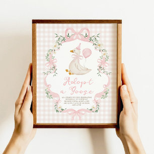 Poster Adote um Sinal de Decoração de Aniversário de Gans