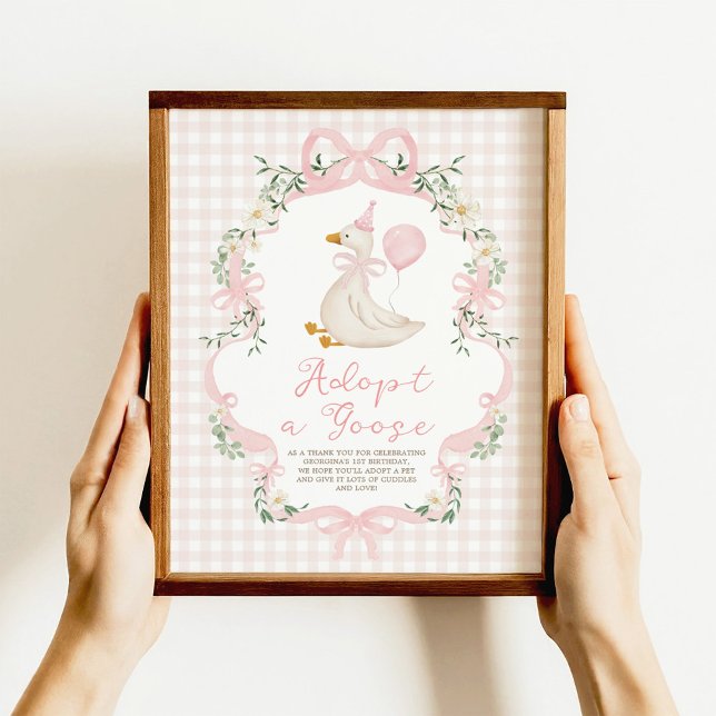 Poster Adote um Sinal de Decoração de Aniversário de Gans (Criador carregado)
