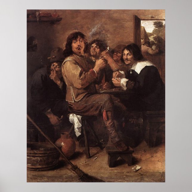 Poster Adriaen Brouwer Smoking Men (Frente)