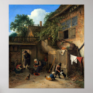 Poster Adriaen van Ostade O Quintal De Algodão