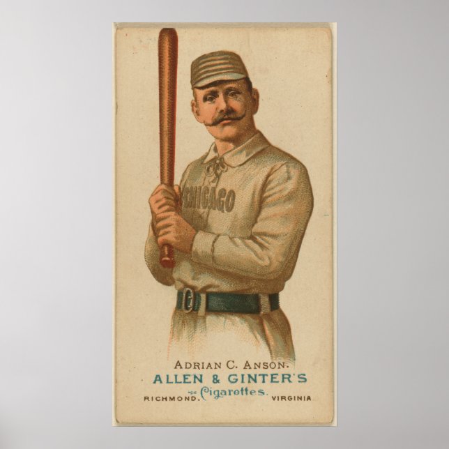 Poster Adrian C. Anson, Chicago White Stockings (Frente)