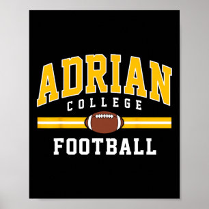 Poster Adrian College Football Arch Vintage Design Para M