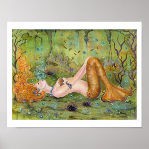 Poster Adrift sermaid canvas por Renee