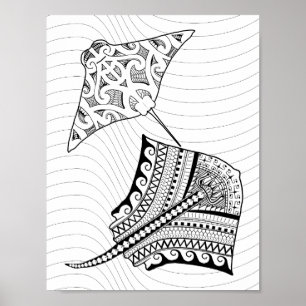 Poster adulto da coloração de duas arraias-lixas