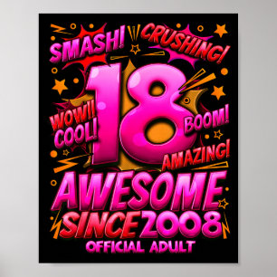 Poster Adulto de 18 Anos Para Meninos Aniversário de 18 A