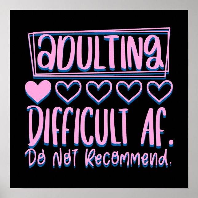 Poster Adultos Engraçados Difíceis AF Não Recomendariam (Frente)