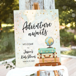 Poster Adventure aguarda Chá de fraldas Confetti Viagem D