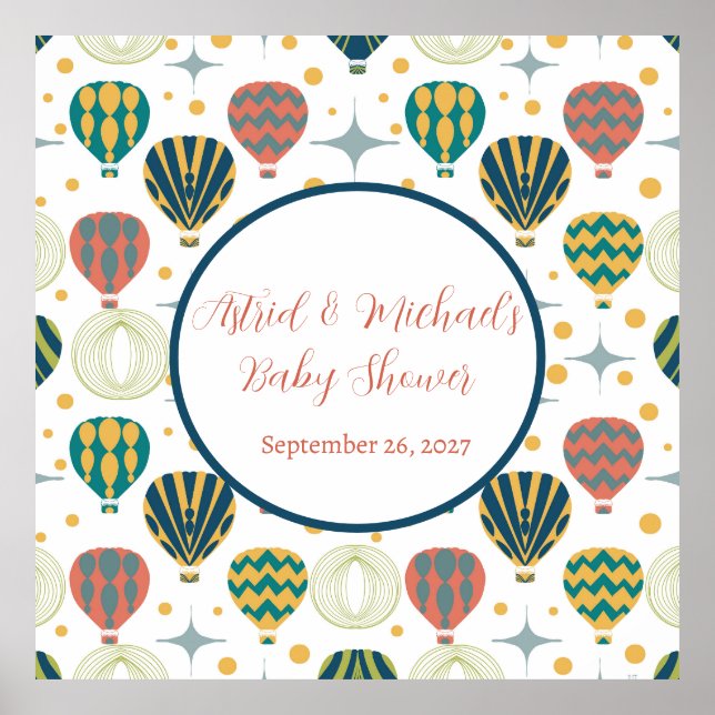 Poster Adventure Aguarda Chá de fraldas de balão de ar qu (Frente)