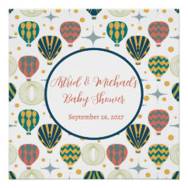 Póster Adventure Aguarda Chá de fraldas de balão de ar qu