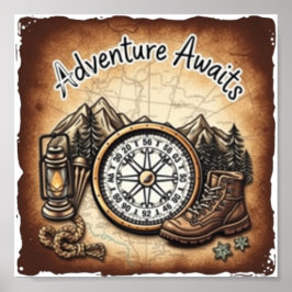 Poster Adventure aguarda download digital - DTF perfeito