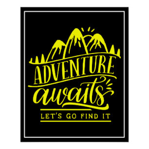 Póster Adventure Aguarda Vamos Ir Encontrá-Lo