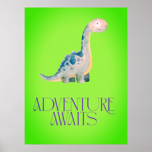 Poster Adventure Awaits Nursery Wall Art Print (Frente)