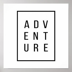 Poster Adventure Lettering - Citação Minimalista Moderna