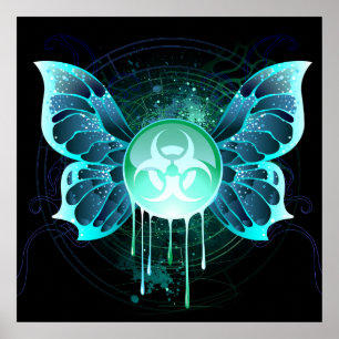 Poster Advertência de perigo para a borboleta de perigo b