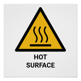 Póster Advertência de superfície quente, Precaução extrem
