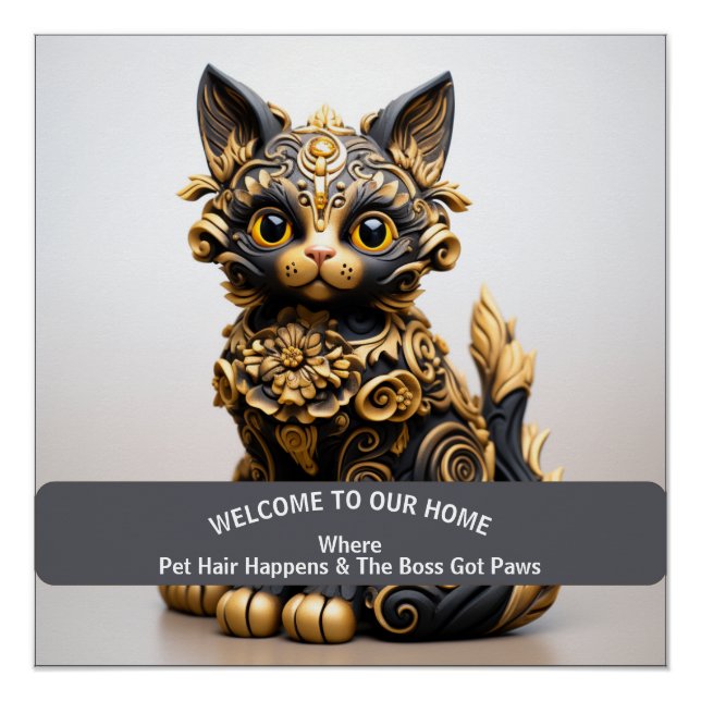 Póster Advertência doméstica divertida (Frente)