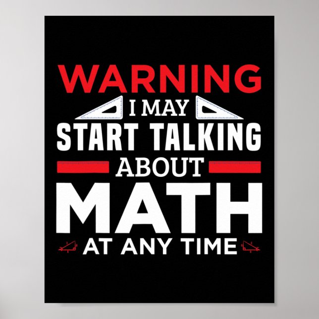 Poster Advertência Pode Começar A Falar Sobre Matemática  (Frente)