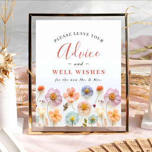 Poster Advertências e desejos sobre flores silvestres boê