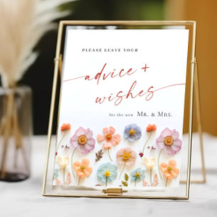 Poster Advertências e desejos sobre flores silvestres boê