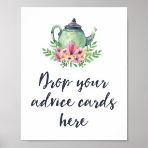 Poster Advertências para o Tea Party - Cartões para bebê