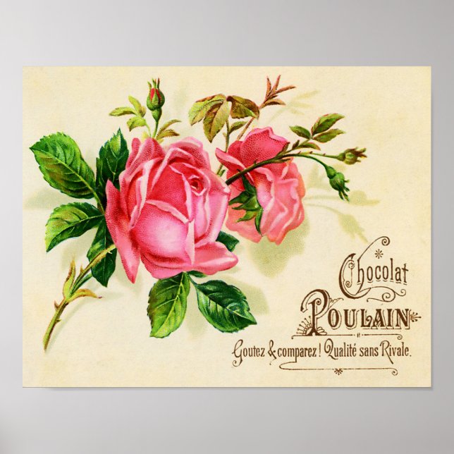 Póster Advertisement de Chocolate Francês Vitoriano (Frente)