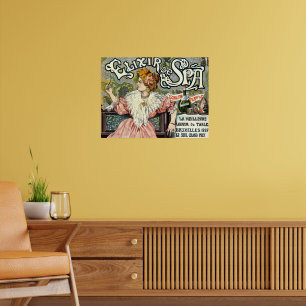 Poster Advertisement Victorian Era Art Nouveau Elixir