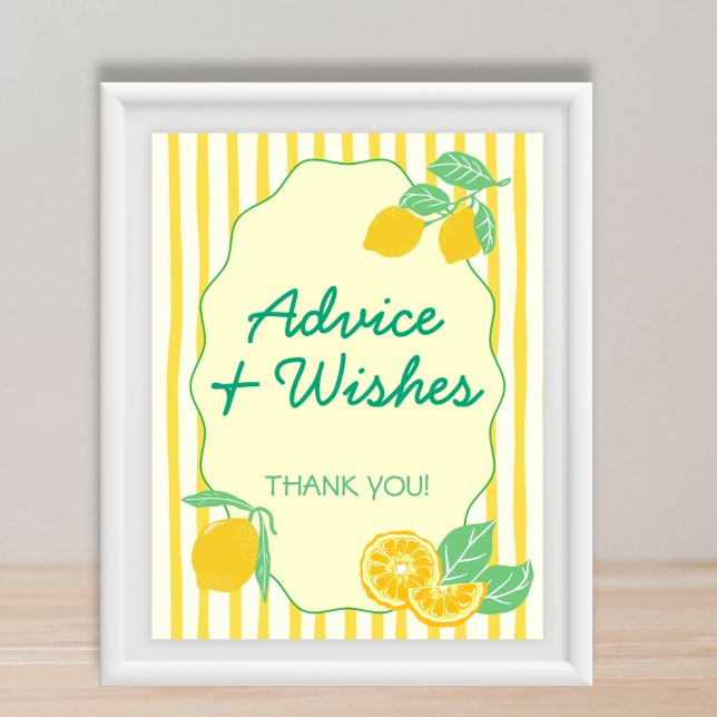 Poster Advice & Wishes Yellow Green Lemon Graduation  (Advice & Wishes Yellow Green Lemon Graduation Poster)