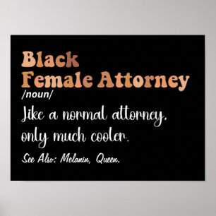 Poster Advogada Negra Feminina Definição Engraçada Advoga
