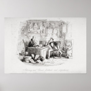 Póster Advogado e cliente, fortaleza e impaciência