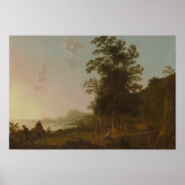 Poster Aelbert Cuyp - Paisagem com o voo para o Egito (Frente)