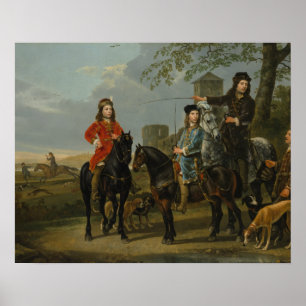 Poster Aelbert Cuyp - Retrato equestre de Cornelis e