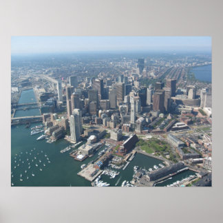Póster aérea de Boston Skyline