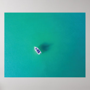 Poster aéreo do oceano da cerceta e da turquesa