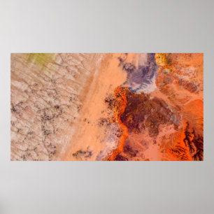 Poster Aerial photography of mountains in the morning