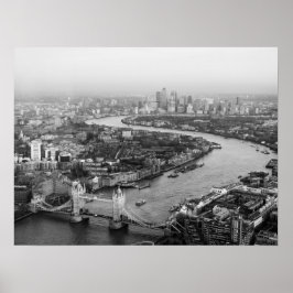 Poster Aerial View London com Tower Bridge River Thames