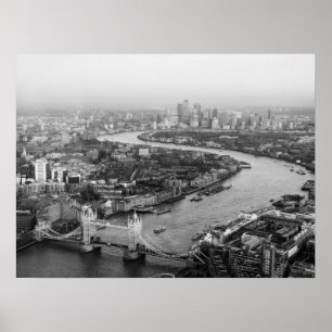 Poster Aerial View London com Tower Bridge River Thames